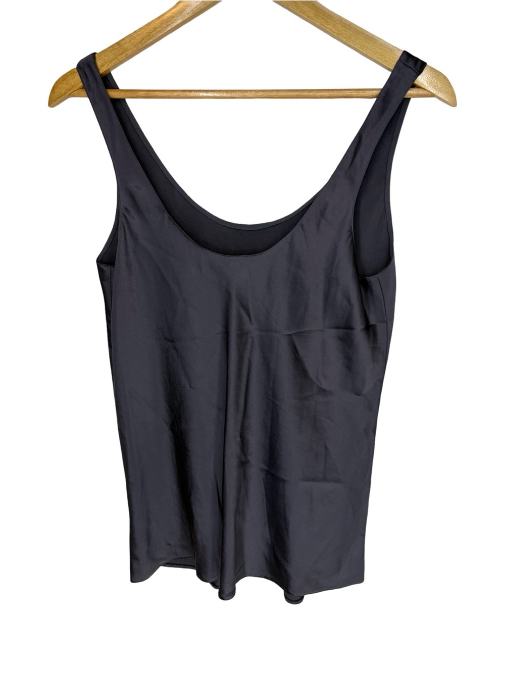 Vince. bias satin tank top womens size 6 Pewter